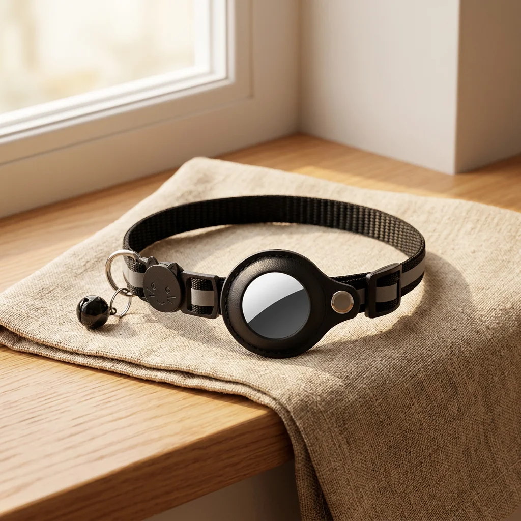 Reflective Cat Collar with AirTag Holder and Bell image 1