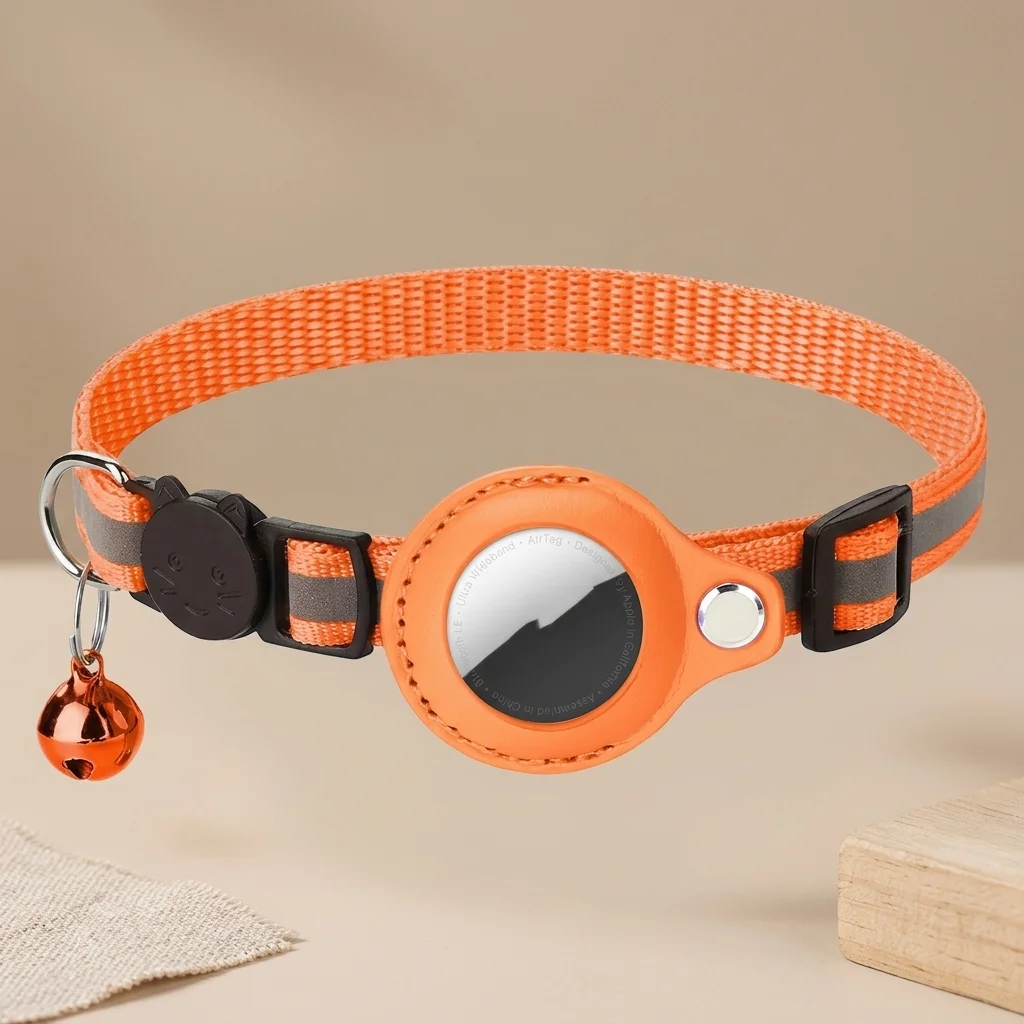 Reflective Cat Collar with AirTag Holder and Bell image 2