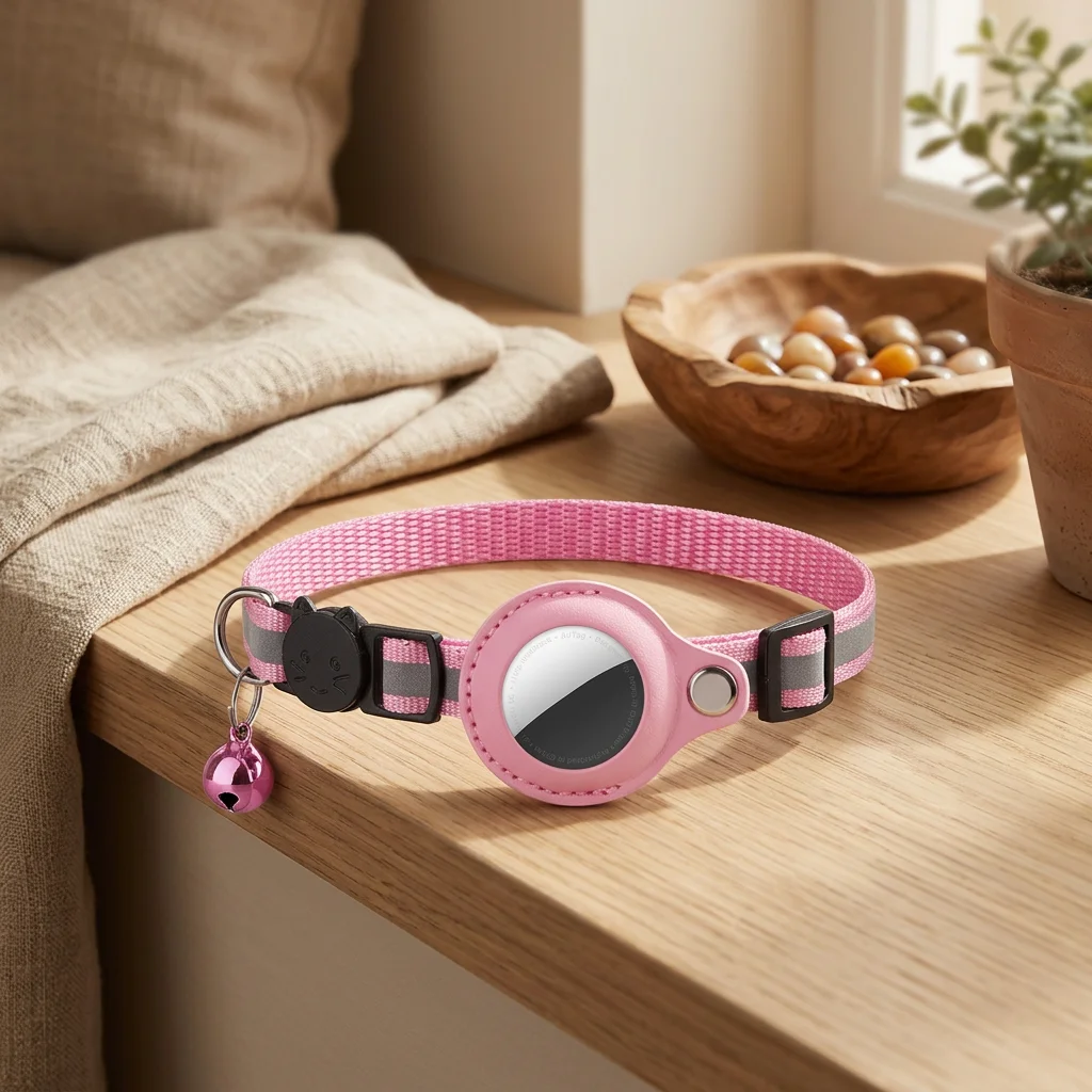 Reflective Cat Collar with AirTag Holder and Bell image 3