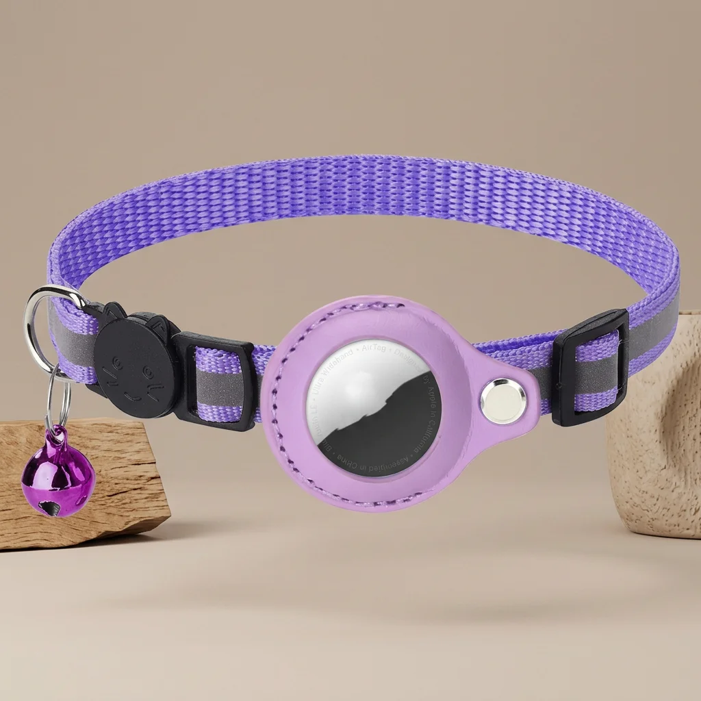 Reflective Cat Collar with AirTag Holder and Bell image 4