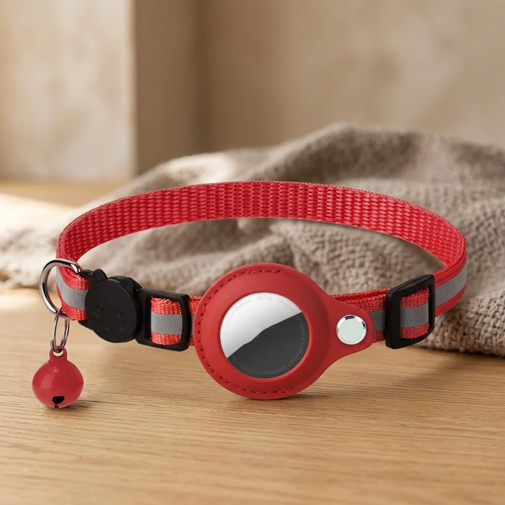 Reflective Cat Collar with AirTag Holder and Bell image 5