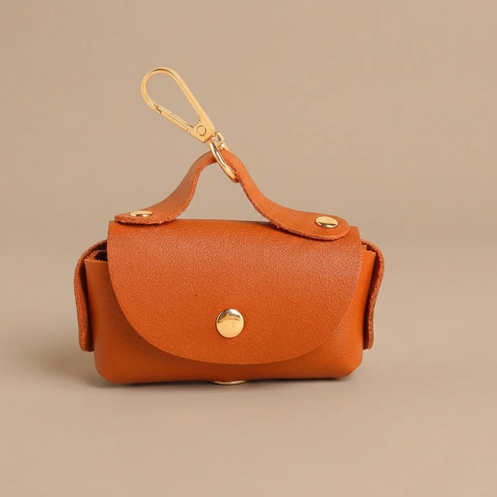 Premium Leather Poop Bag Dispenser with Clip image 3