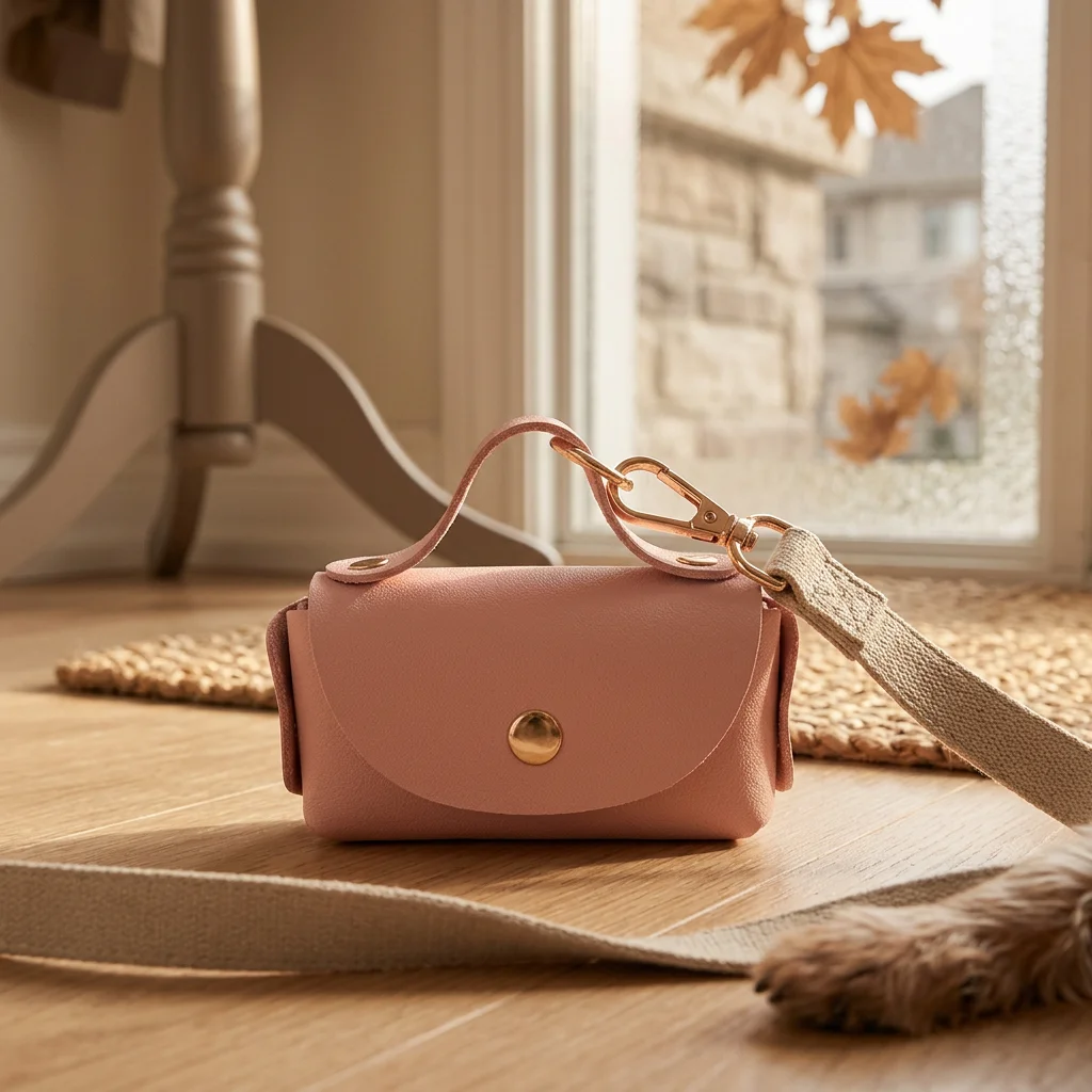 Premium Leather Poop Bag Dispenser with Clip image 10