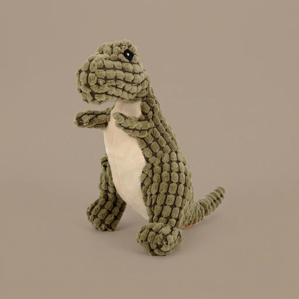 Jouet en Peluche Dinosaure pour Chien avec Couineur – Jouet Doux à Mâcher