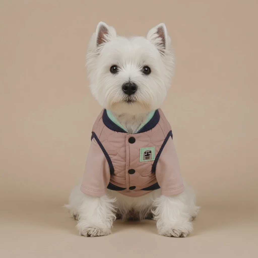 Quilted Dog Vest with Ribbed Collar and Embroidered Patch image 3