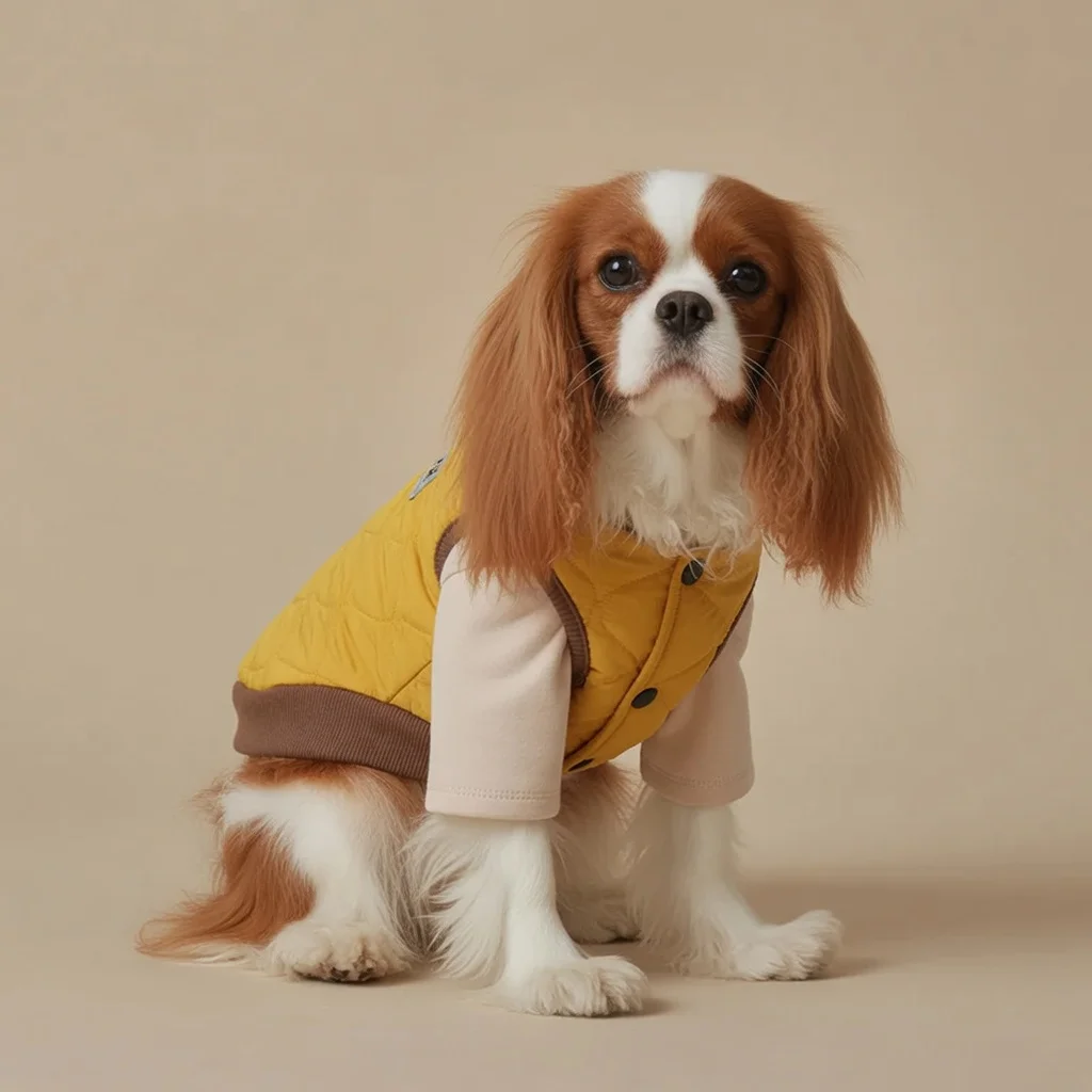 Quilted Dog Vest with Ribbed Collar and Embroidered Patch image 6