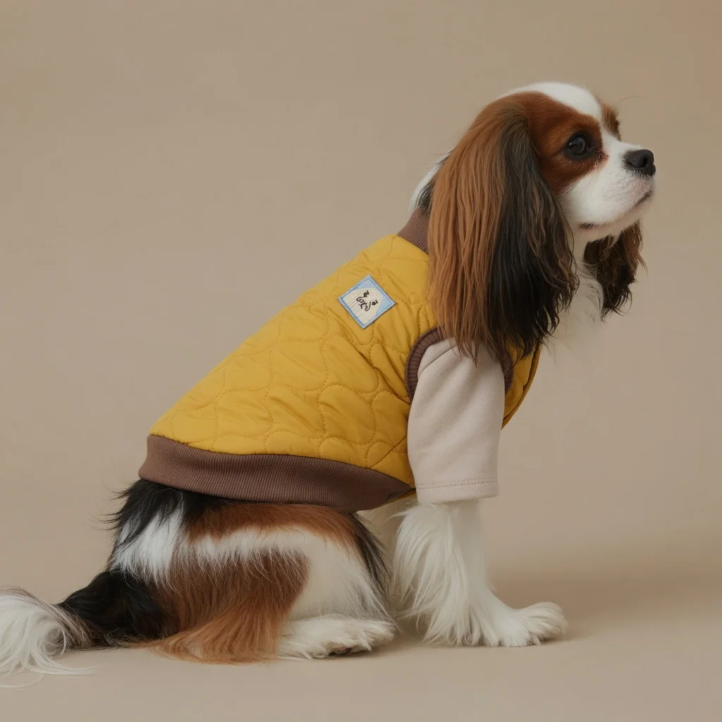 Quilted Dog Vest with Ribbed Collar and Embroidered Patch image 7