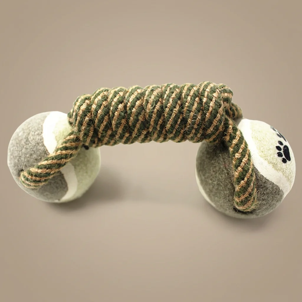 Jouet pour Chien Corde de Coton avec Balles de Tennis image 2