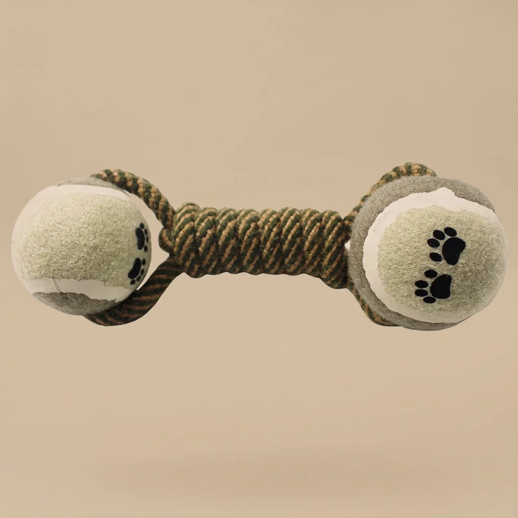 Jouet pour Chien Corde de Coton avec Balles de Tennis image 3