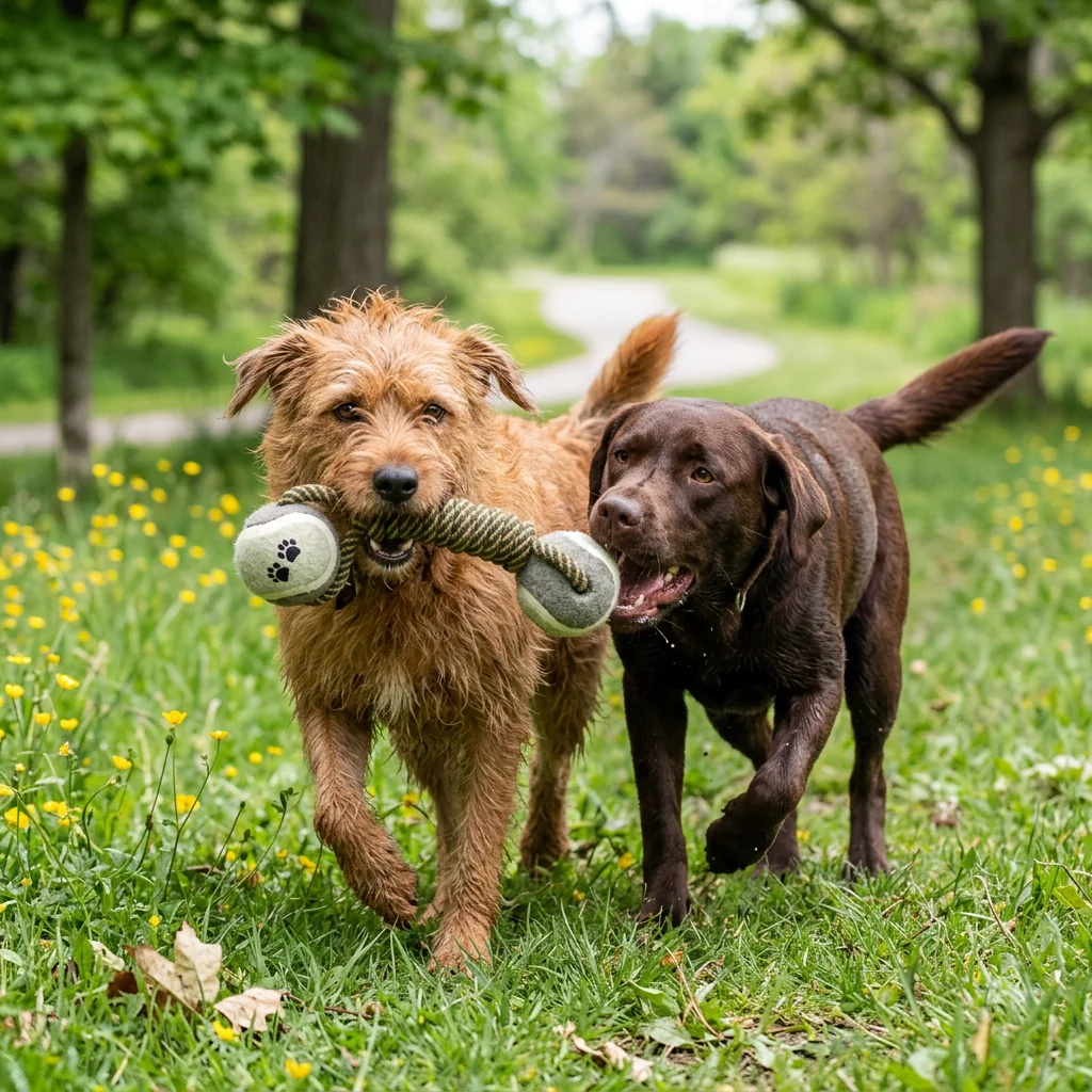 Jouet pour Chien Corde de Coton avec Balles de Tennis image 5