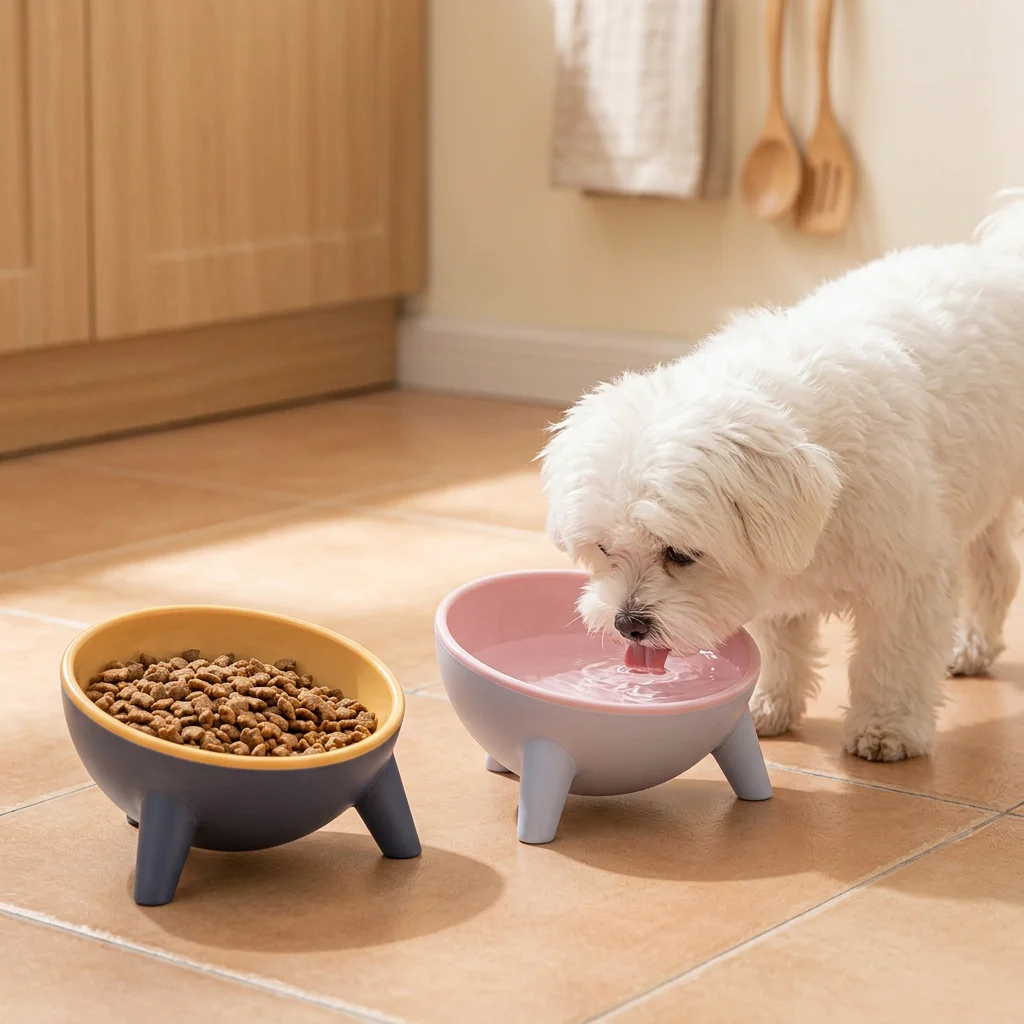 Elevated Tilted Pet Bowl with Stand for Cats and Small Dogs image 3