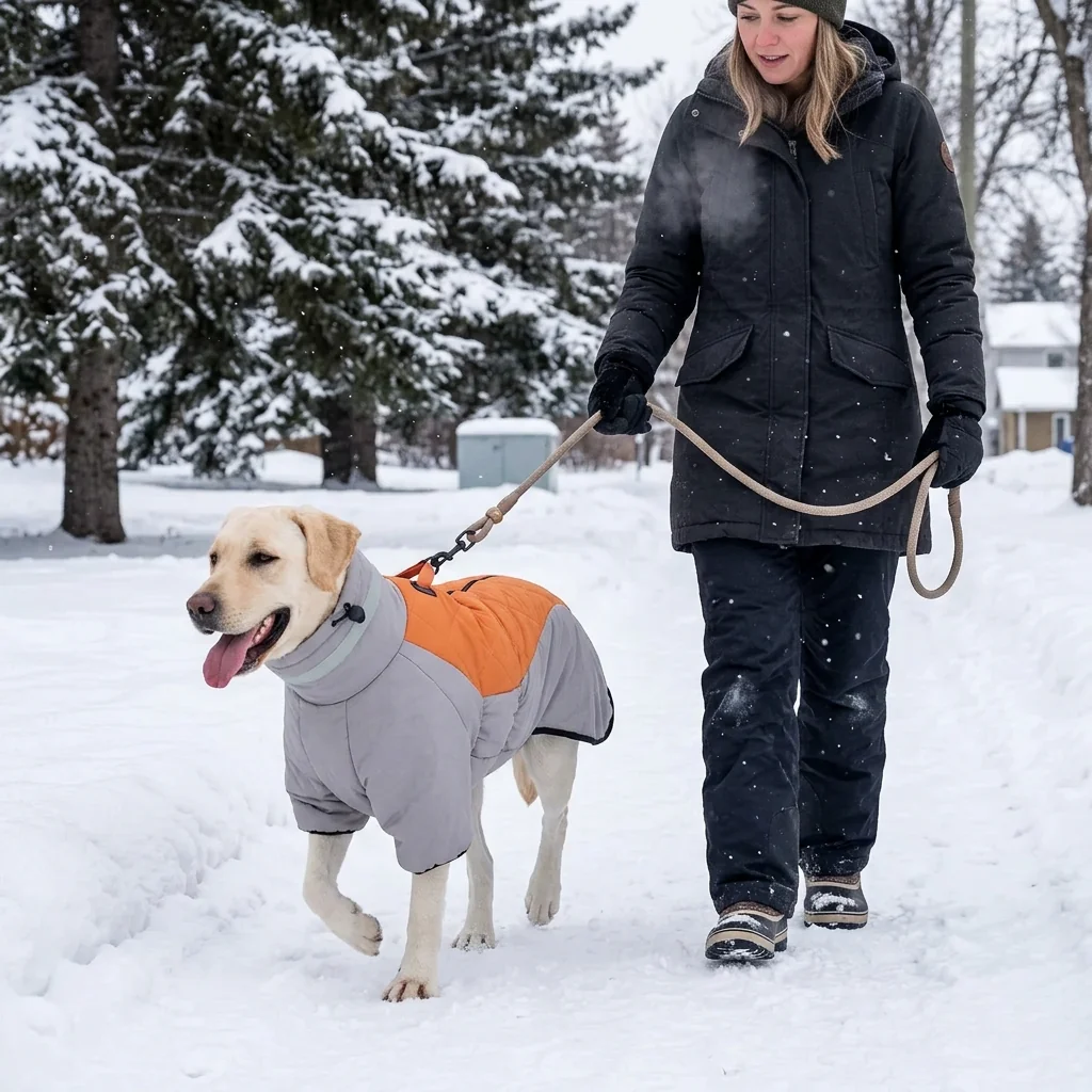 Waterproof Quilted Winter Dog Coat with Reflective Strips for Medium to Large Dogs image 3