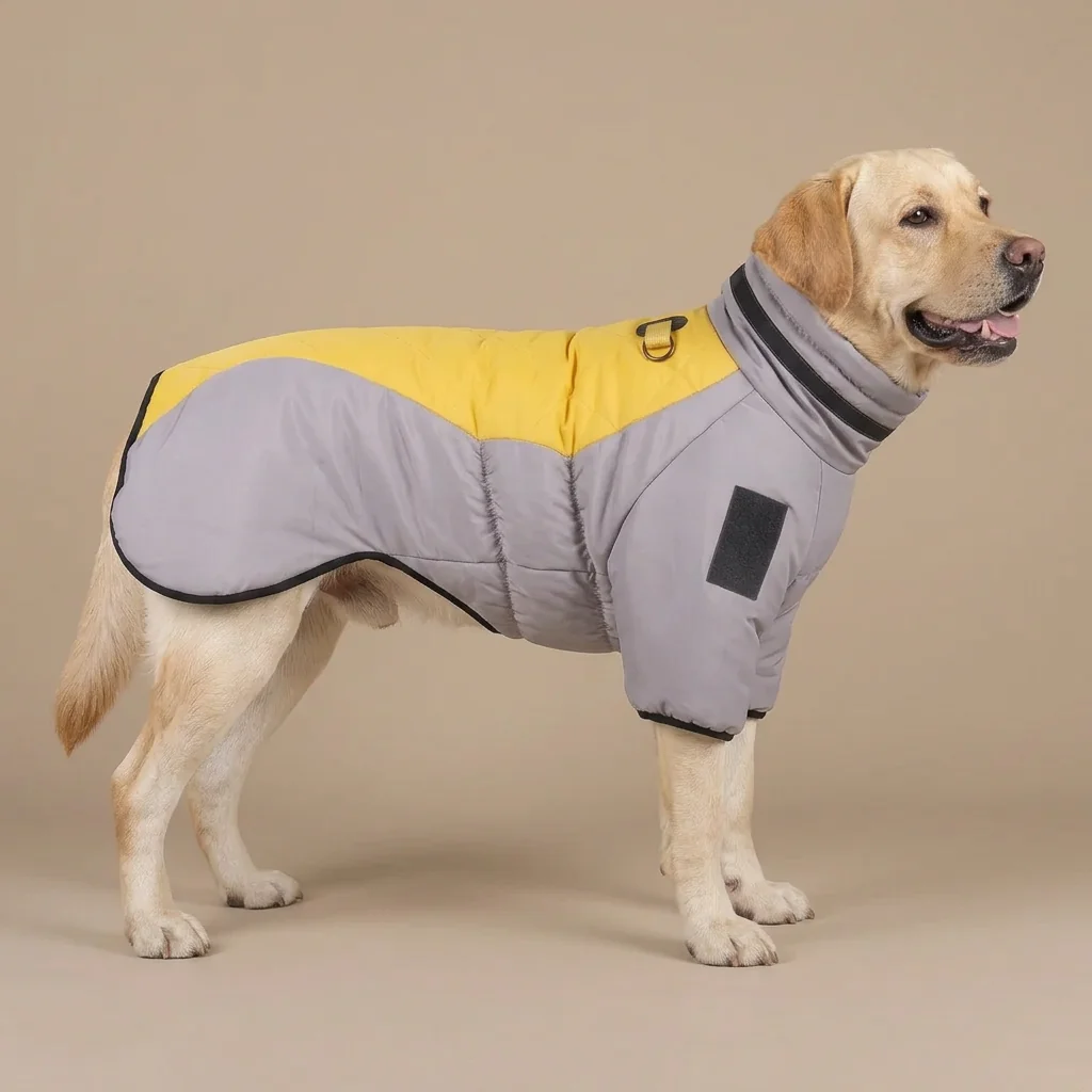 Waterproof Quilted Winter Dog Coat with Reflective Strips for Medium to Large Dogs image 5
