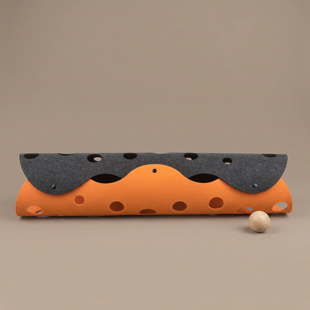 Modular Felt Cat Tunnel & Bed – Collapsible Interactive Play Mat with Peek-a-Boo Holes image 9