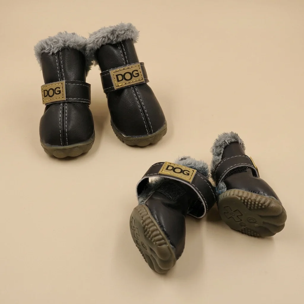 Bottes d'Hiver pour Chien avec Doublure Chaude et Semelle Antidérapante