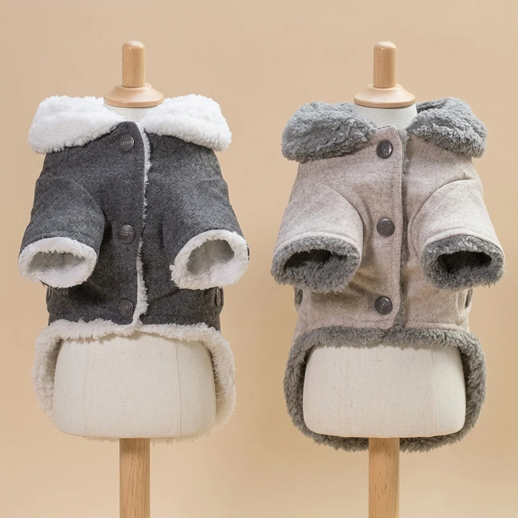 Manteau d'hiver chaud pour chien avec doublure en fausse fourrure