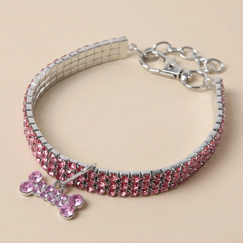 Collier Scintillant en Strass pour Chien et Chat avec Breloque Cristal – Petit à Moyen image 5