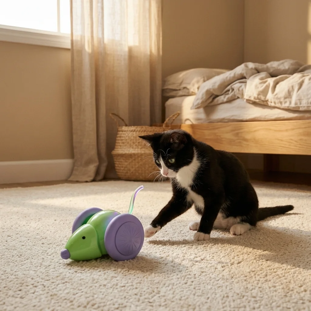 Interactive Electric Mouse Car Cat Toy with Intelligent Obstacle Avoidance image 2
